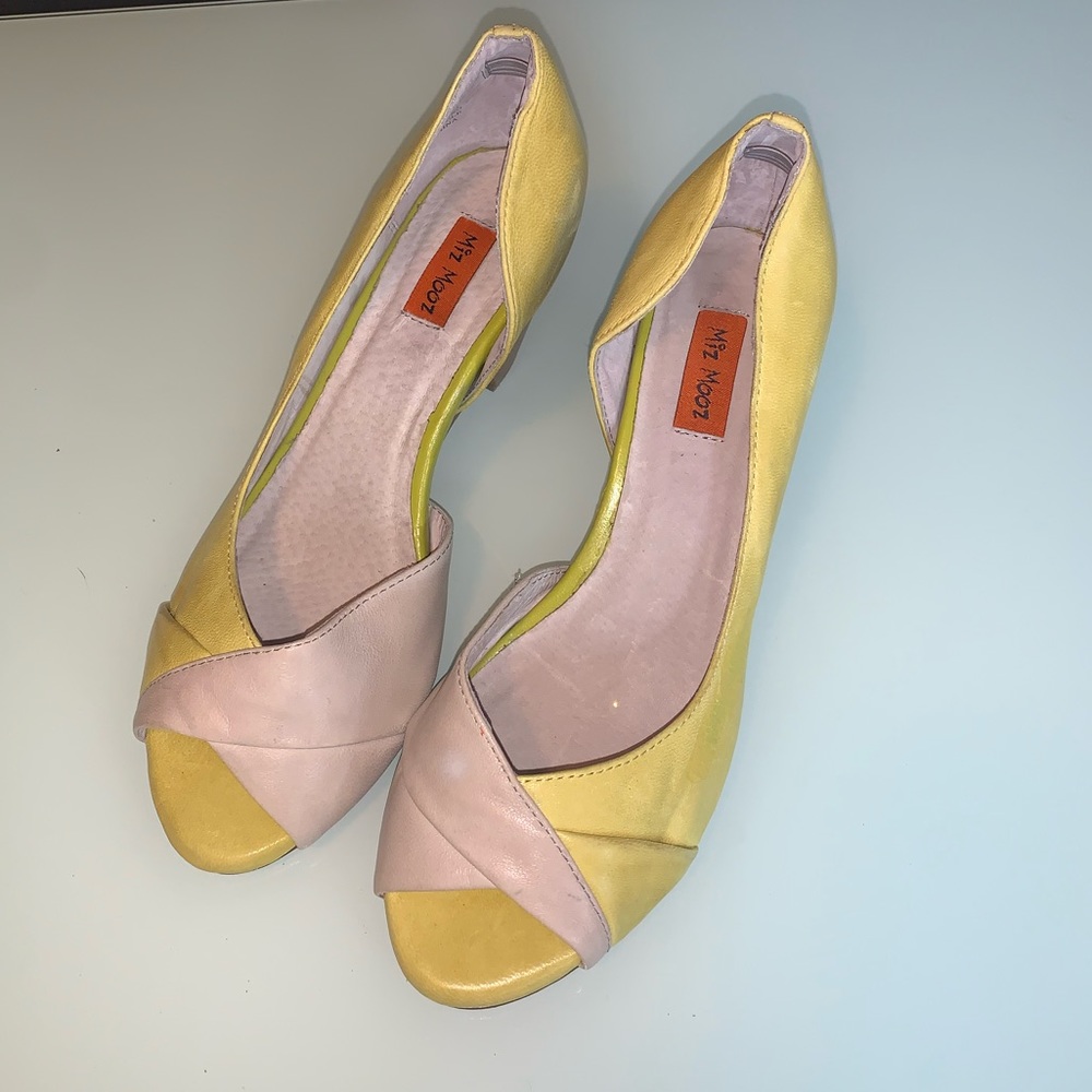 Miz Mooz Yellow and Gray Heels Elegant Design